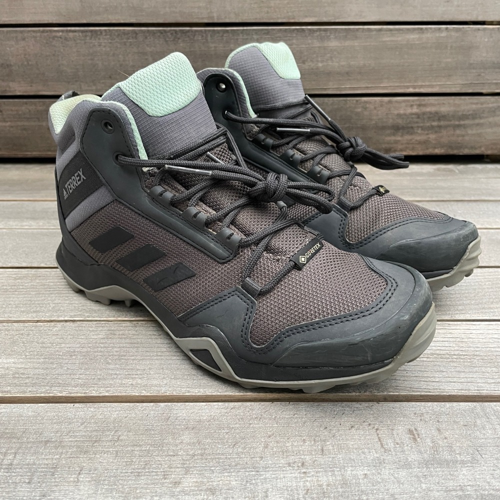 Adidas Terrex AX3 Mid GORE-TEX GTS Hiking Boots Grey Black BC0591 Womens 8.5